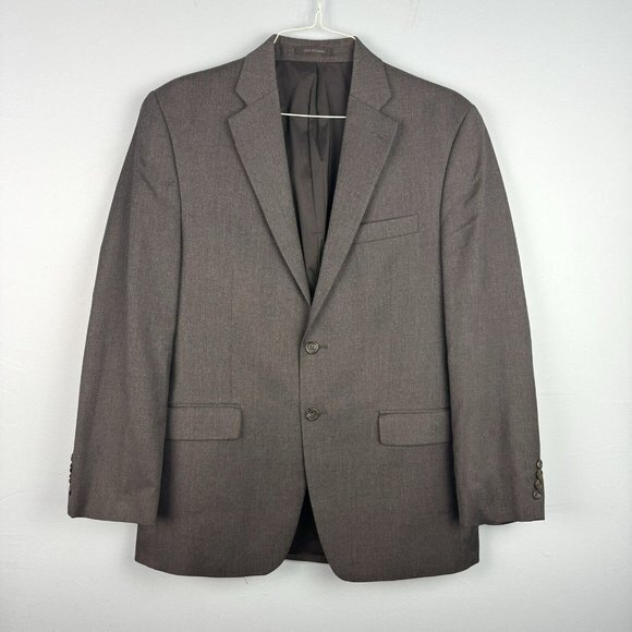 Lauren Ralph Lauren Blazer Men 40 R Charcoal Gray Wool Classic‎ Suit Jacket FLAW - Picture 1 of 8